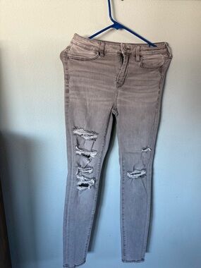 American Eagle Outfitters Skinny Ripped Jeans - Gray